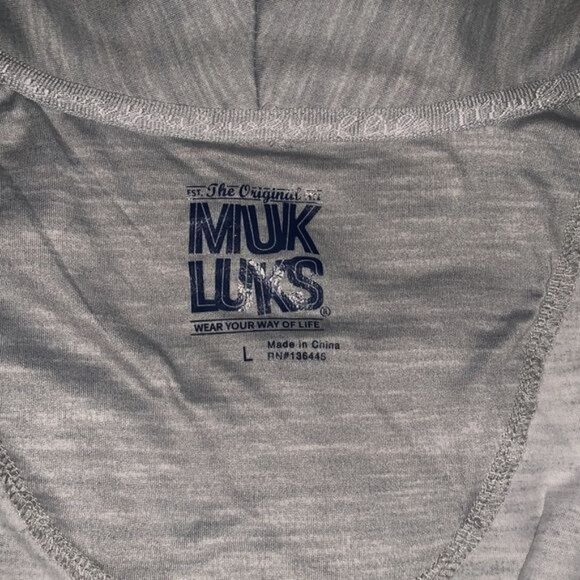 Muk Luks Womens Open Front Cardigan Large Light Gray Polyester & Spandex - Picture 2 of 8